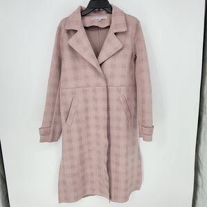 Hyve Dusty Pink Longline Coat Suede